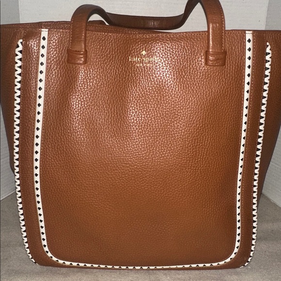 Kate Spade Handbags - Kate Spade Sheffield Dorma white trim Tote Cognac
